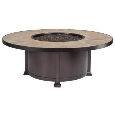 54" Rd. Occasional Santorini Steel Fire Pit Electronic Ignition