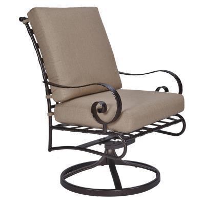 Swivel Rocker Club Dining Arm Chair with Trim