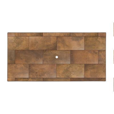42X84" City Series Porcelain Table Top With Aluminum Rim with 1.625" Umbrella Hole