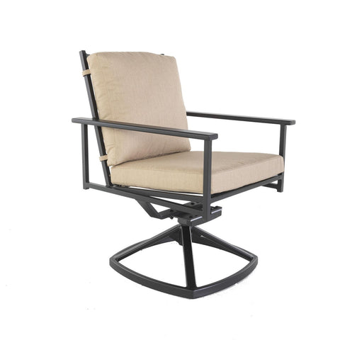 Swivel Rocker Dining Arm Chair with Trim